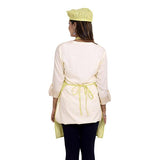 Vertical Striped Yellow Adjustable Bib Apron with Cap and Front Pocket - The Fineworld