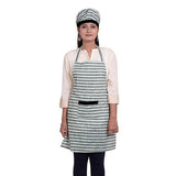 Multi-Color Checked Bib Apron with Cap and Front Pocket - The Fineworld