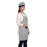 Multi-Color Checked Bib Apron with Cap and Front Pocket - The Fineworld
