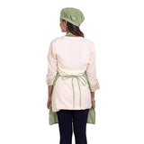 Yellow & Green Striped Adjustable Apron with Cap and Front Pocket - The Fineworld
