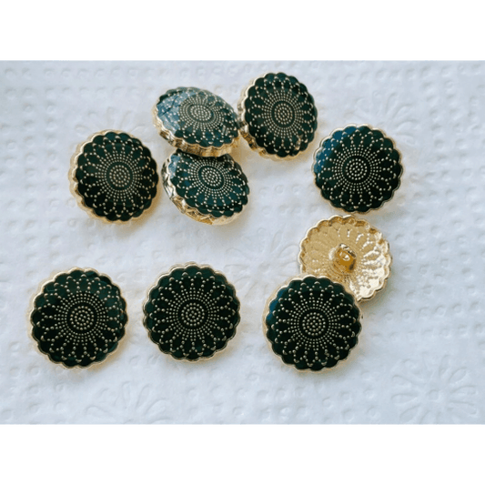 Floral Designed Metal Buttons - The Fineworld