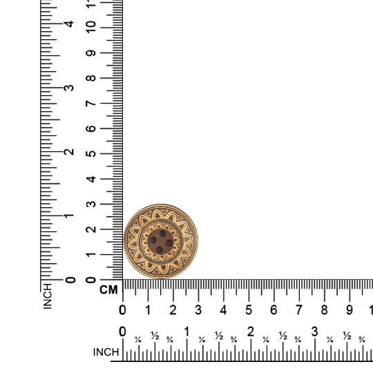 Big Round Designed Wood Button - The Fineworld
