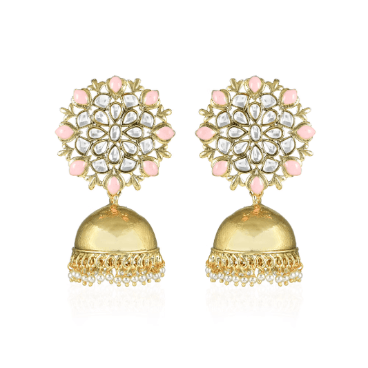 Indian Gold plated earring Pearl earring Jhumka earring - The Fineworld