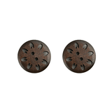 Shiny Brown Wood Button - The Fineworld