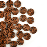 Dot Hole Brown Color Wood Button - The Fineworld
