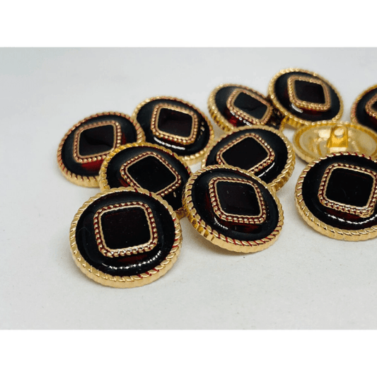 Maroon and Golden Color Metal Button - The Fineworld